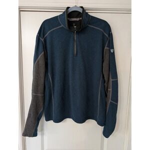 Kuhl Revel 1/4 Zip Fleece Pullover Mens XL Blue Gray kashmira outdoor gorp